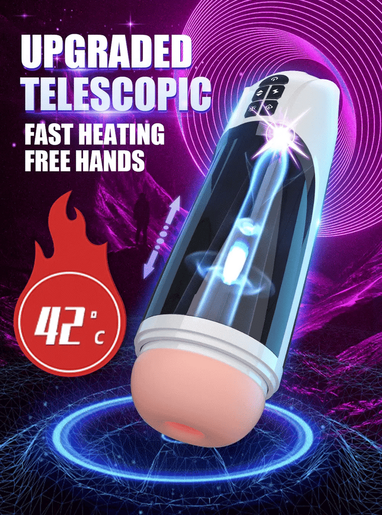 6-in-1 Huge Size Male Stroker Hands-free Heating Base Masturbation Cup